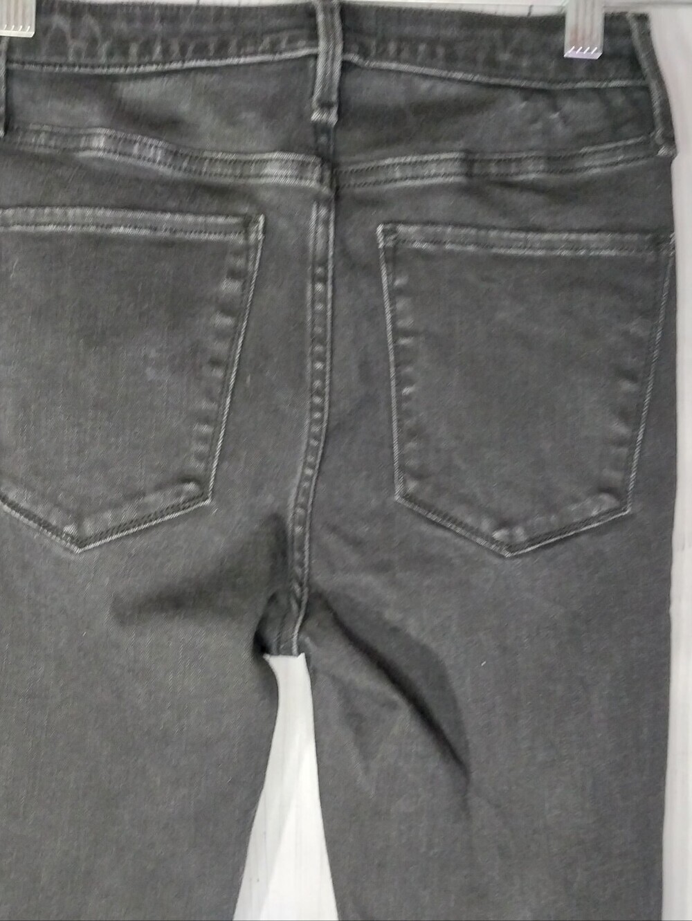 Abercrombie & Fitch High-Waist Black Skinny Distressed Raw Hem Ankle Edgy Jeans - Picture 10 of 10